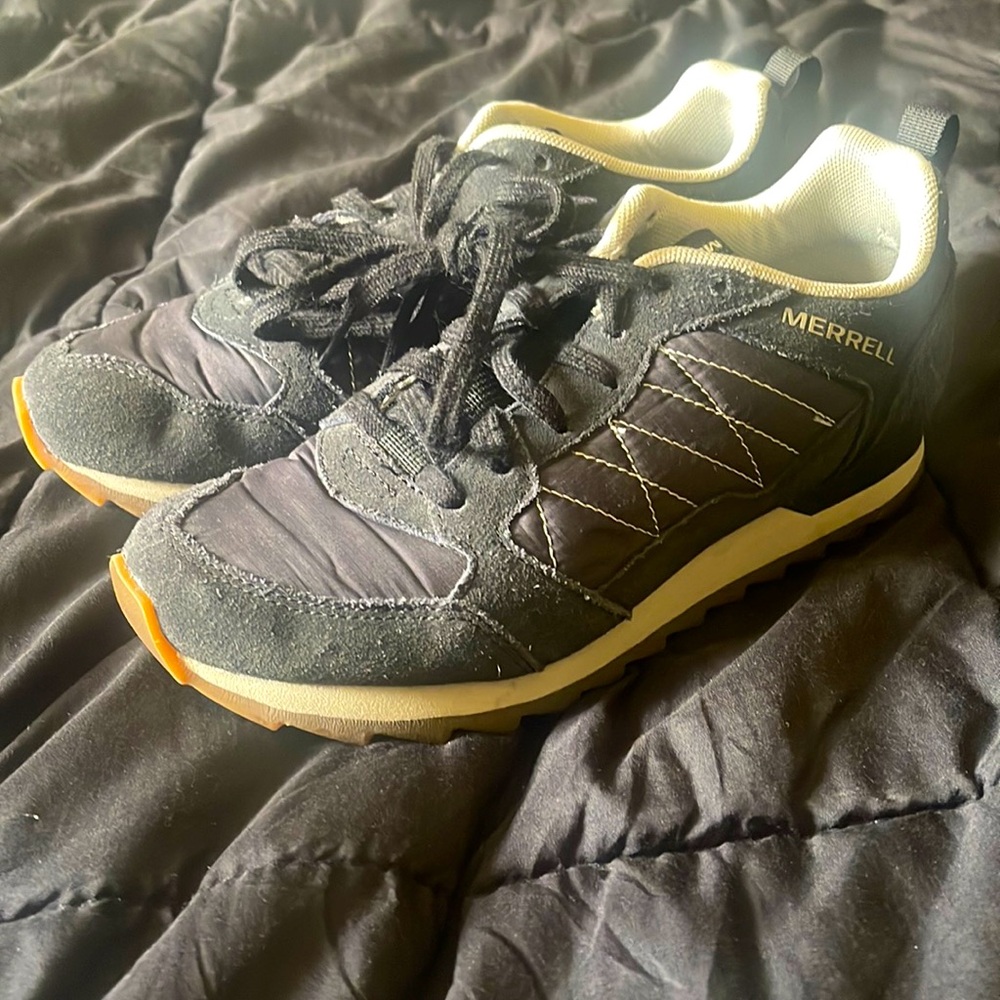 Merrell running shoes. Black. Size 7 US. Hardly worn, like new.